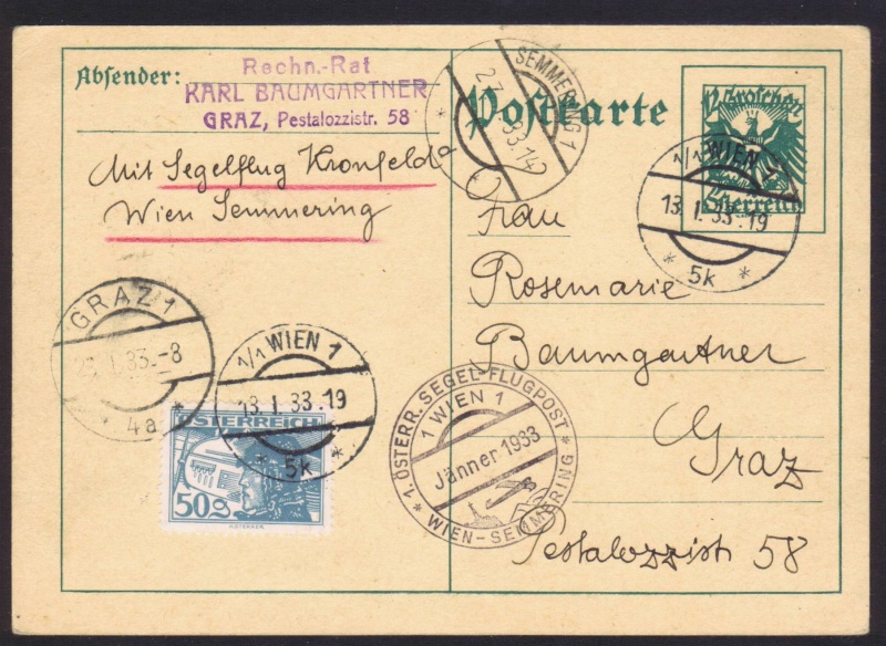rwh's Luftpostsammlung Österreich erste Republik 1933_k11