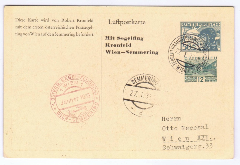 Osterreich - rwh's Luftpostsammlung Österreich erste Republik 1933_k13