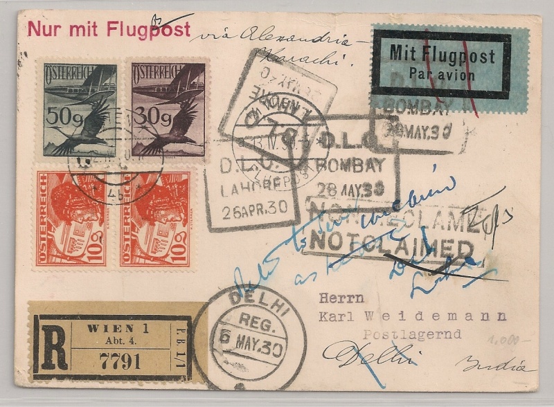 flugpost - rwh's Luftpostsammlung Österreich erste Republik Wien-d10