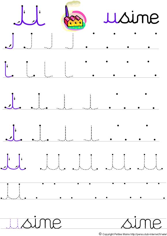 Apprendre a écrire EN MINUSCULE U10