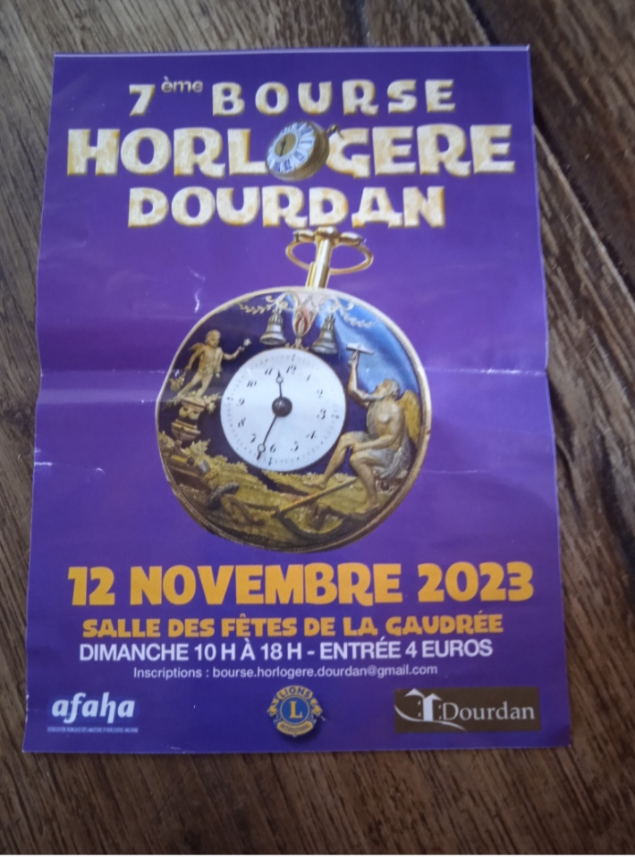 7ème Bourse Horlogère de DOURDAN prévue le 12 Novembre 2023. Entrée de 10h à 18h Img_2544