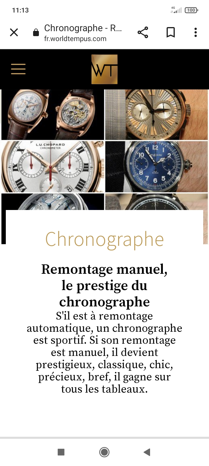 Le chronographe mécanique à remontage manuel par rapport au chronographe à remontage automatique pas classé dans la même catégorie et pour cause...  Scree163