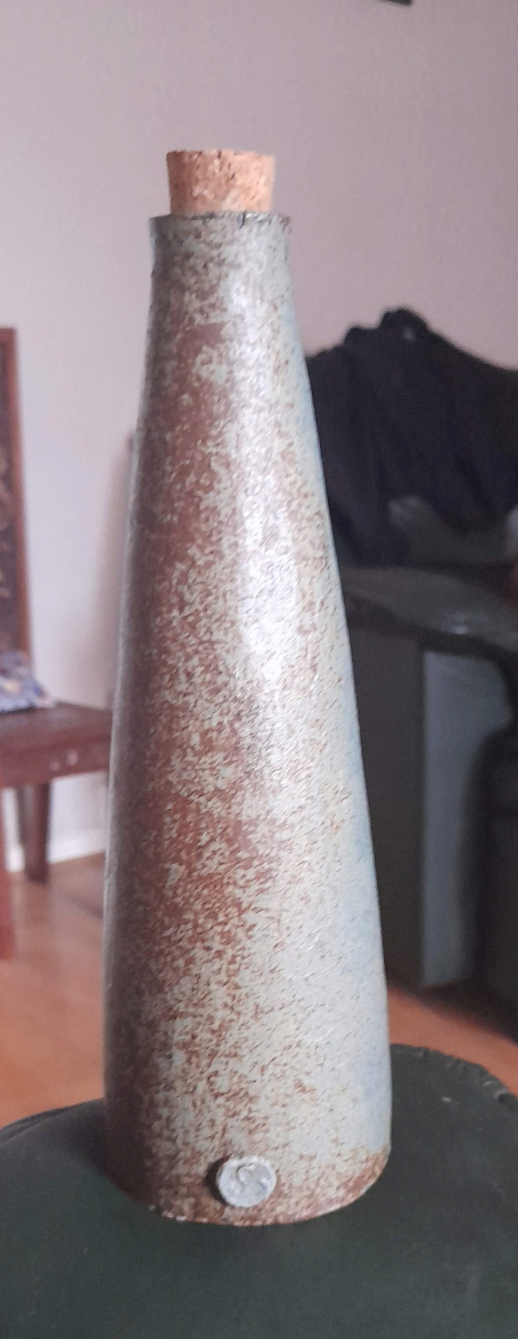 Studio pottery tapered bottle. 20220717
