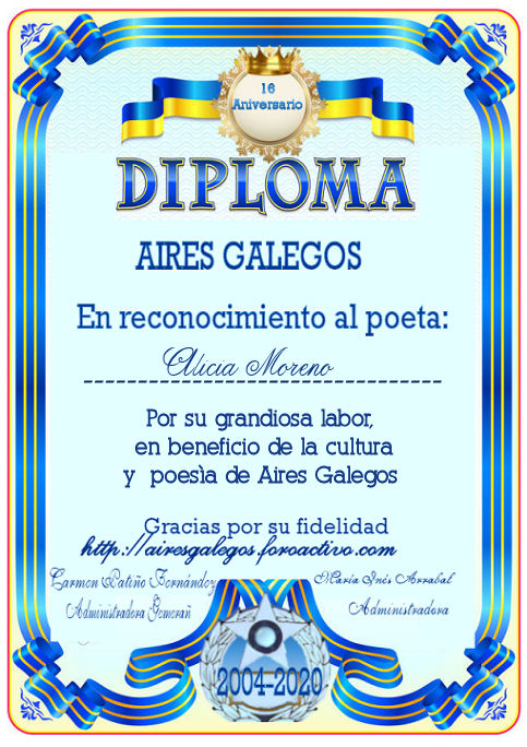16 ANIVERSARIO AIRES GALEGOS -diplomas por orden alfabético Alicia13