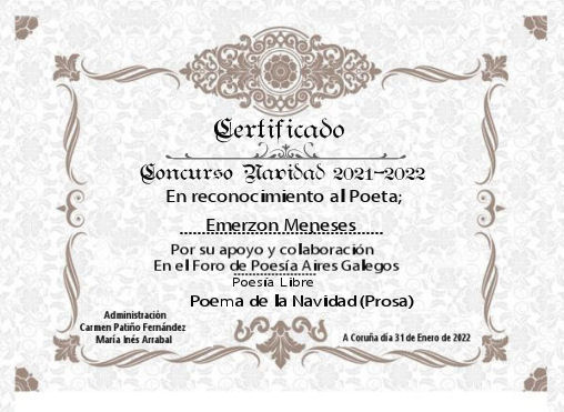 Certificado de participación Aires Galegos. POESÍA LIBRE Emerzo10