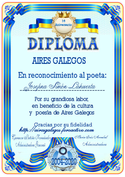 16 ANIVERSARIO AIRES GALEGOS -diplomas por orden alfabético Josfin10