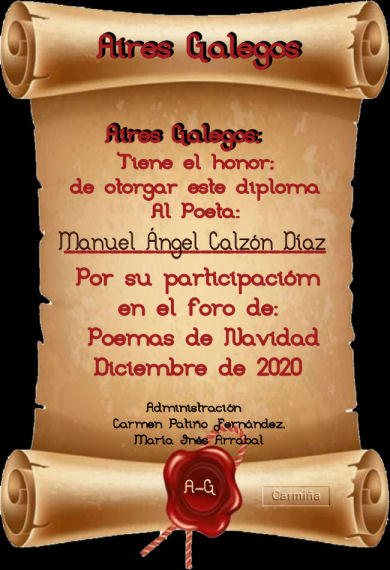 POEMARIO DEL FESTIVAL DICIEMBRE 2020/ YA ES NAVIDAD/ Premios bajo sus poemas Pergam15