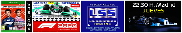 F1 2020 - XB1 * LIGA STAR SUPERIOR II - FORMULA 1 XBOX * DIVISION UNICA * JUEVES 22:30 HORA MADRID * COCHES F1 2020 * CALENDARIO COMPLETO DEL CAMPEONATO * F1X. 4_star11