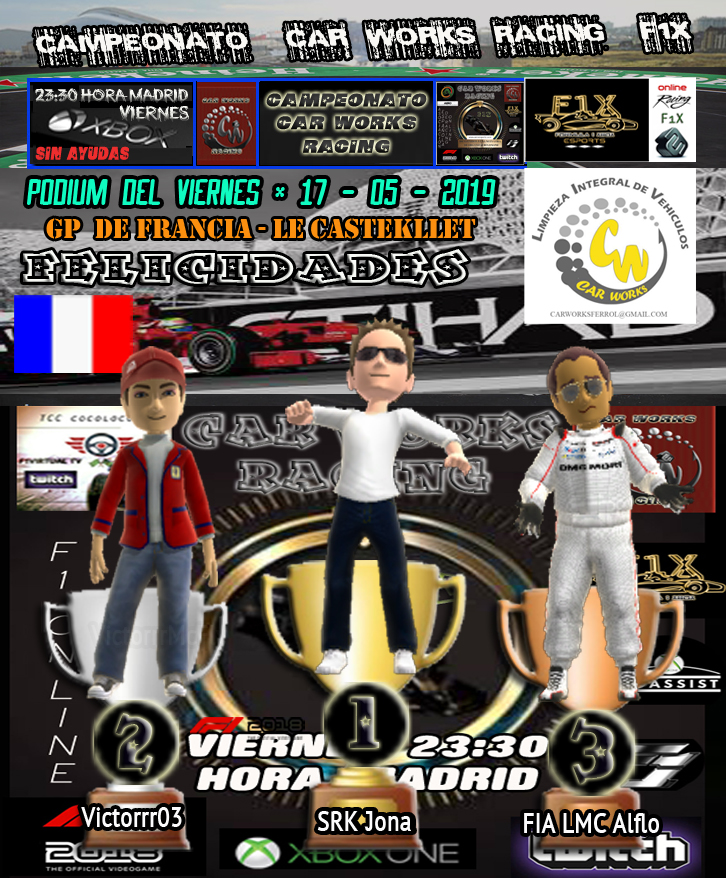F1 2018 - XBOX ONE * CPTO. CAR WORKS RACING - F1X * RESULTADOS + PODIUM DEL GP DE FRANCIA 17 / 5 / 19 + CLASIFICACIÓN GENERAL DEL CAMPEONATO.   Ffffff29