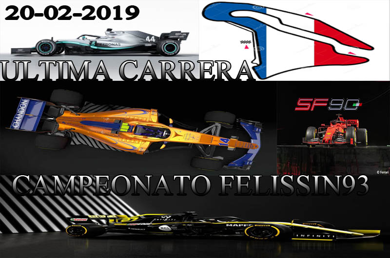 F1 2018 *ULTIMA CARRERA DEL CAMPEONATO FELISIN93 - F1 XBOX * CONFIRMACIÓN DE ASISTENCIA AL G P DE FRANCIA + 1 PUNTO * MIERCOLES 20 - 02 - 2019 A LAS 22:30 HORA MADRID. Gp-de-11