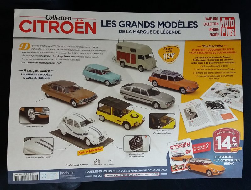 Collection "Les plus beaux modèles Citroën - Hachette 1/24ème 20190811