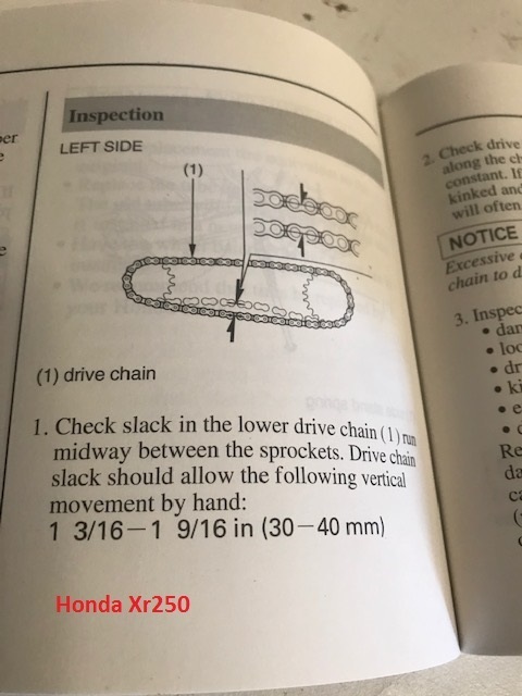 Chain slack Xr_cha12