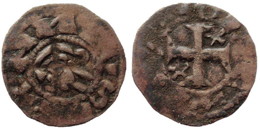 Dinero pepión de Alfonso VIII tipo "biempeinao" 18-10