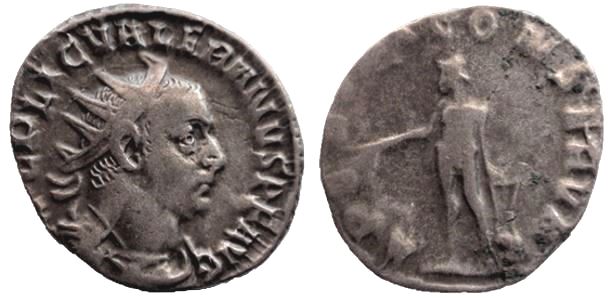 Antoniniano de Valeriano. APOLINI CONSERVA. Apolo estante a dcha. Roma. Valeri11