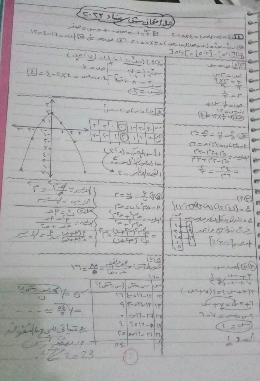امتحان الجبر والإحصاء للصف الثالث الاعدادي الترم الأول 2023 محافظة شمال سيناء 11157