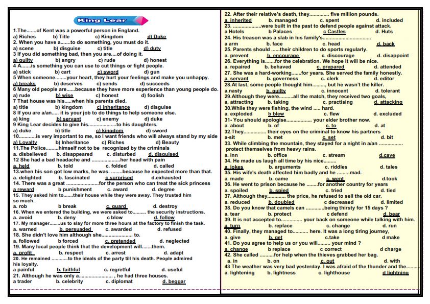 مراجعة انجليزى تانية ثانوى ترم أول pdf. أسئلة الامتحان بالاجابات مستر محمد فوزي 12120