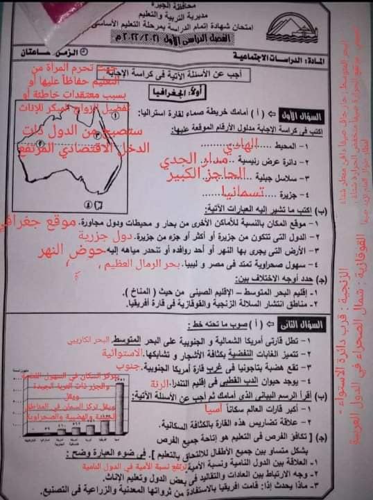 امتحان الدراسات تالتة اعدادي ترم أول 2022 محافظة أسوان بالحل 1_46310