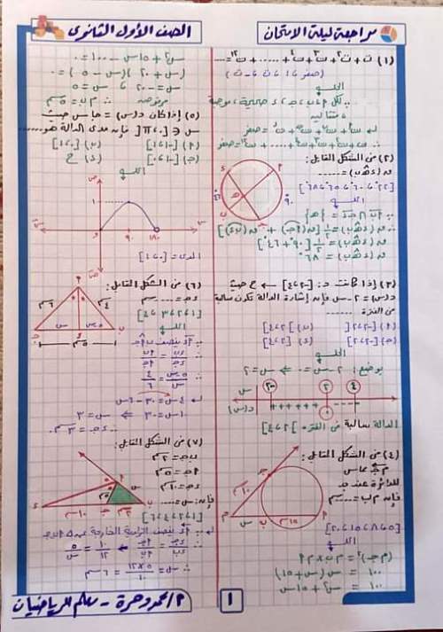 مراجعة الرياضيات أولى ثانوي ترم أول استاذ محمود حرة 1_img257