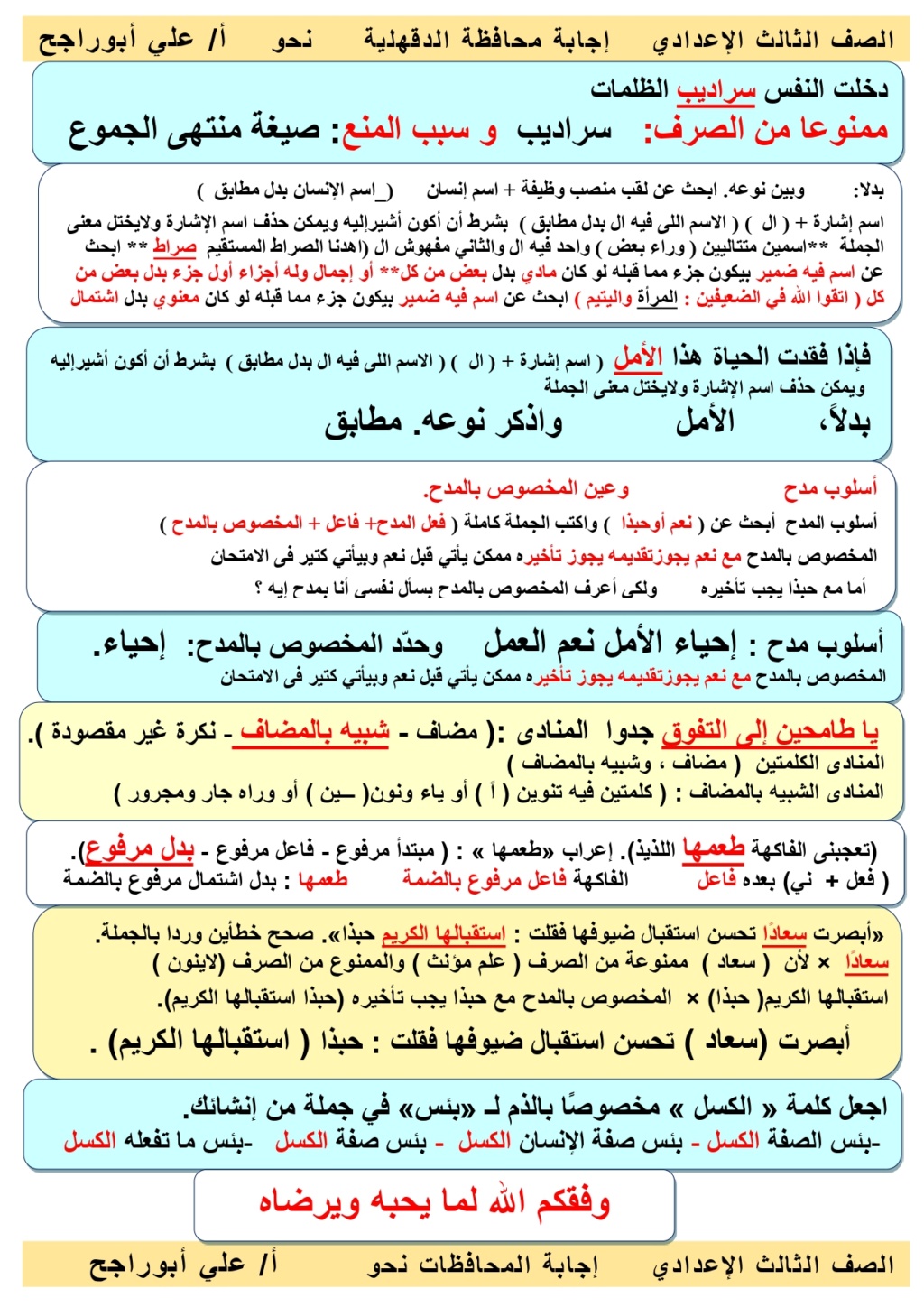 مراجعة نحو ثالثة اعدادي الترم الأول 2023 أ/ علي أبوراجح 2160