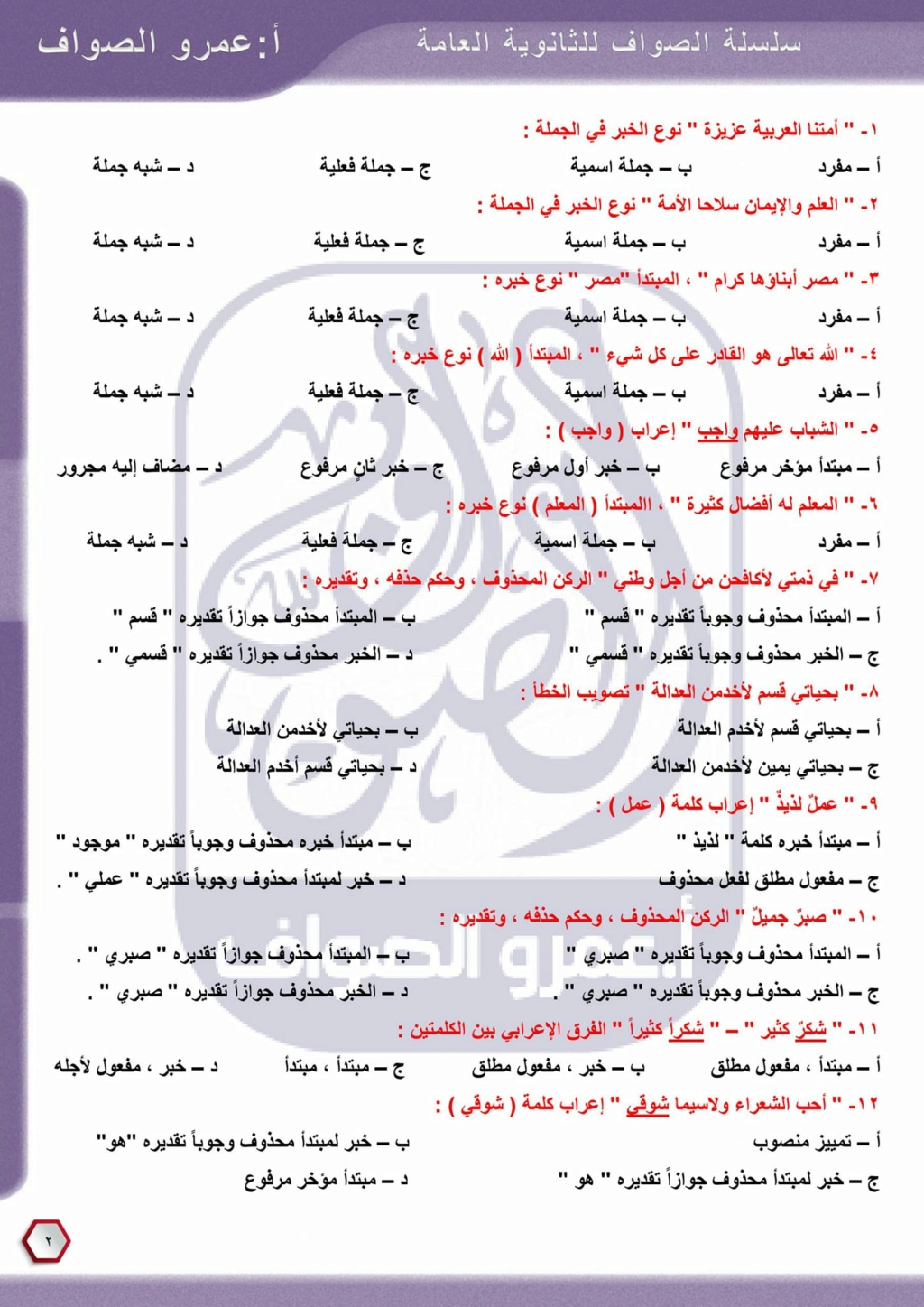 مراجعة الوحدة الثالثة في النحو تالتة ثانوي أ/ عمرو الصواف 2402
