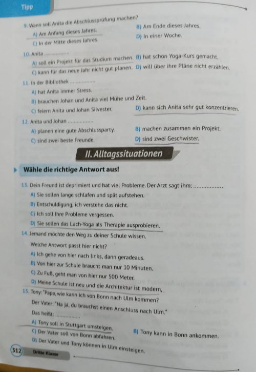 3 امتحانات مجابة في اللغة الألمانية تالتة ثانوي 2024 386