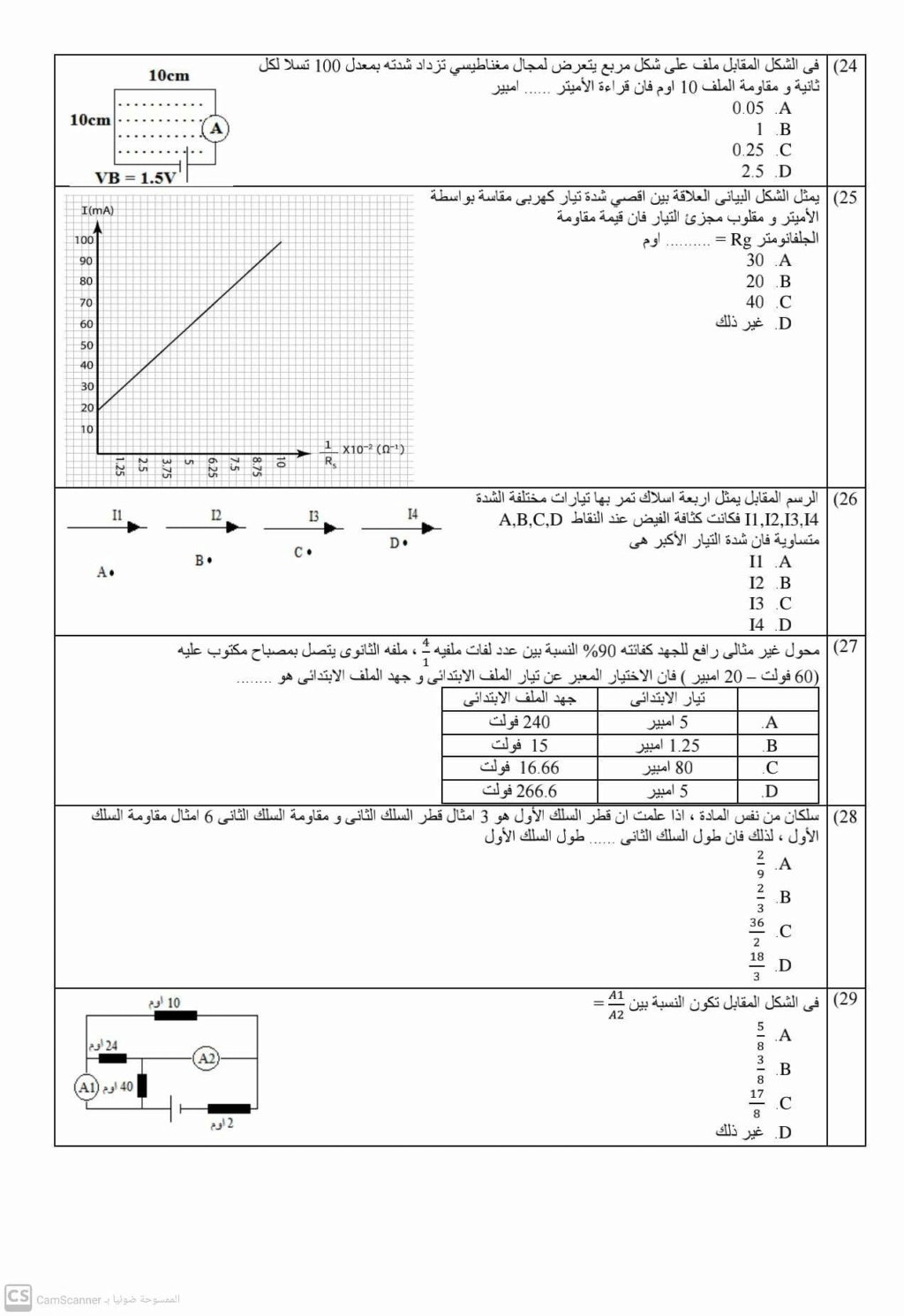 امتحان فيزياء كهربية ثالثة ثانوي 2023 مستر أحمد فاروق 4376