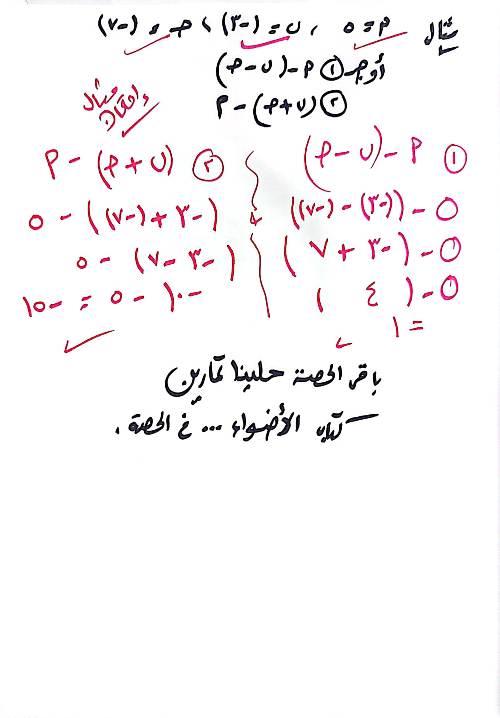 مراجعة "الإعداد الصحيحة" رياضيات الصف السادس ترم ثاني أ/ حامد البيومي 5_img196