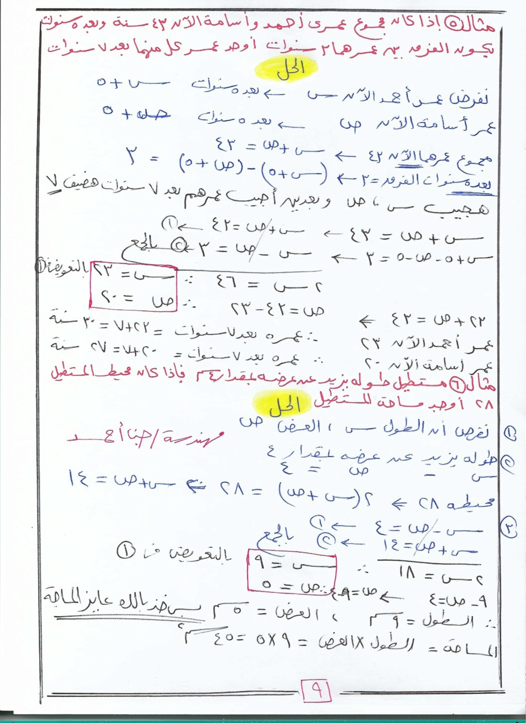 حل معادلتين من الدرجة الأولى فى متغيرين بيانيا وجبريا جبر تالتة اعدادى ترم ثاني أ. جنى أحمد  9173