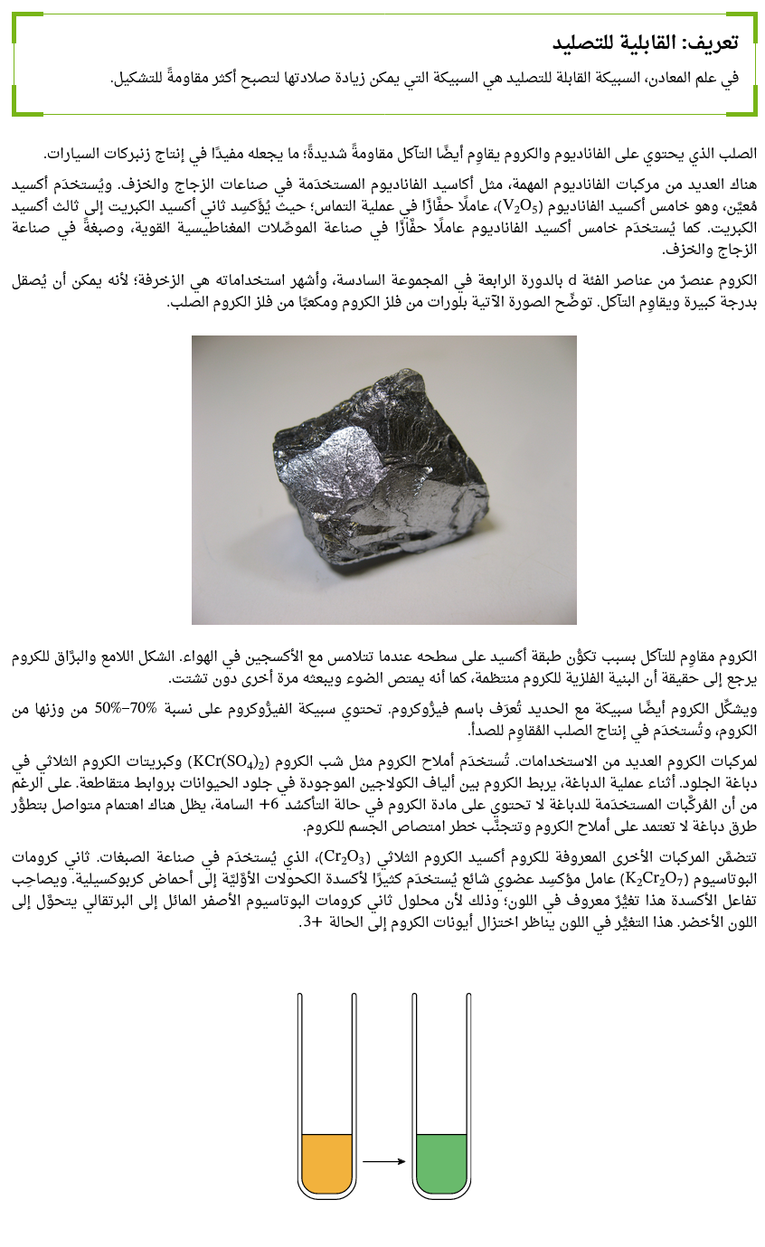 استخدامات فلزات الدورة الرابعة كيمياء ثالثة ثانوي Scree463
