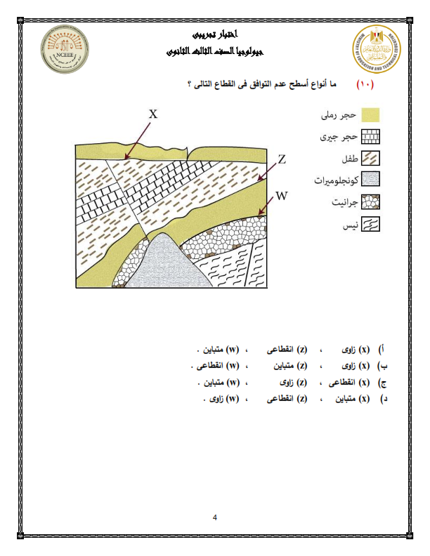 نموذج الوزارة امتحان الجيولوجيا ثالثة ثانوي 2024 بالحل Yoiaiy14