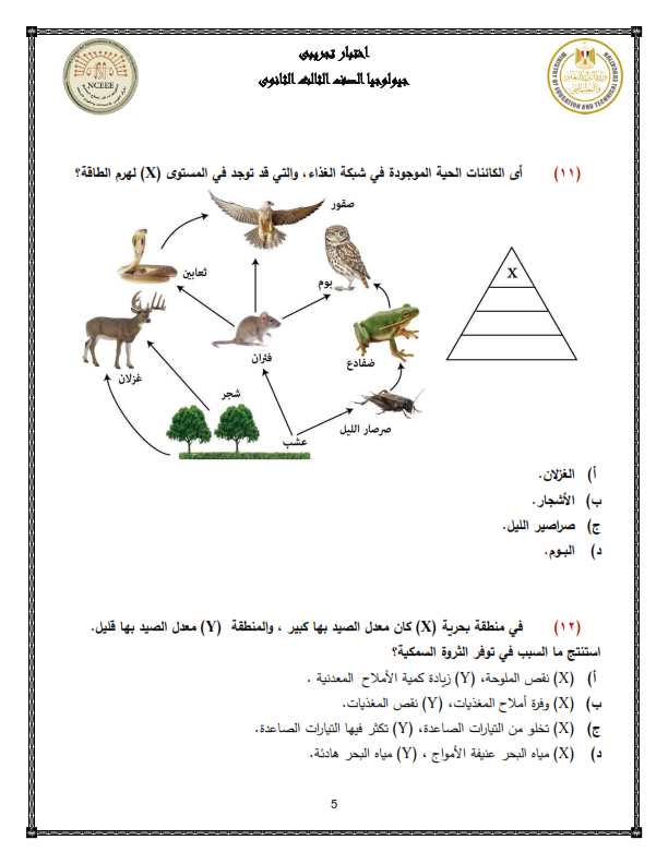 نموذج الوزارة امتحان الجيولوجيا ثالثة ثانوي 2024 بالحل Yoiaiy15