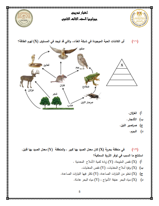  نموذج الوزارة امتحان الجيولوجيا ثالثة ثانوي 2024 بالحل  Yoiaiy15