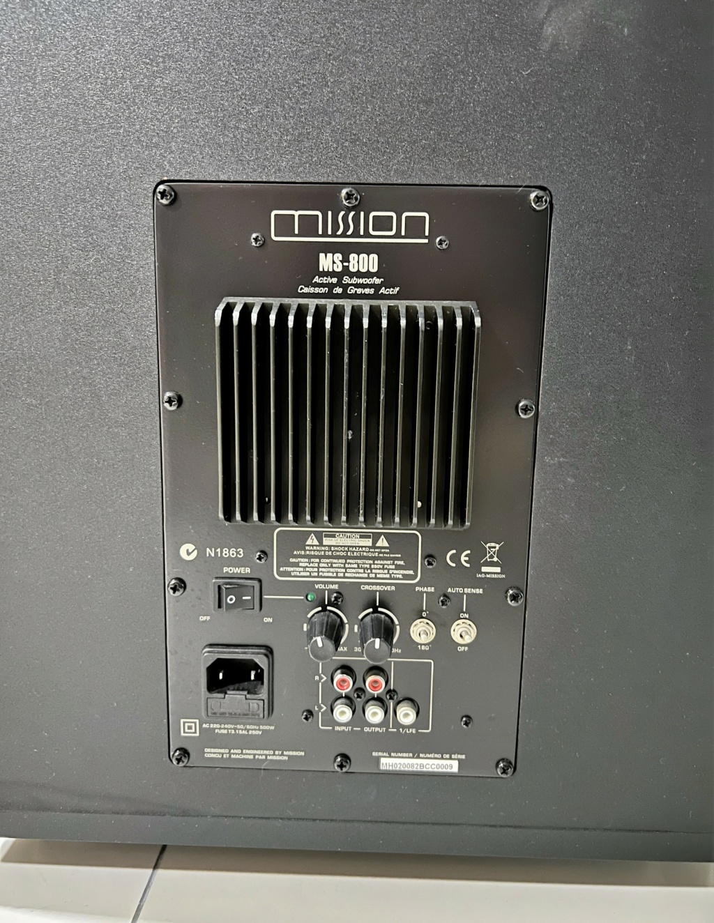 Mission ms cheap 800 subwoofer
