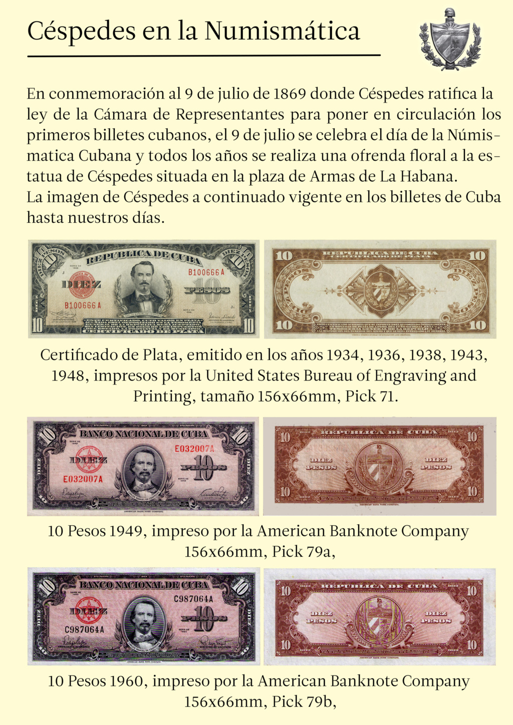 Carlos Manuel de Cespedes en la Numismatica de Cuba 1110