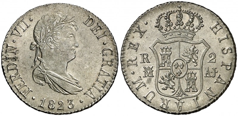 2 Reales 1823. Fernando VII. Madrid A-J Fernan10