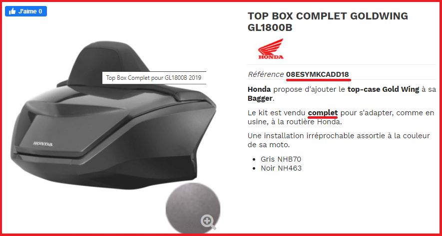 Top box pour bagger et hauts parleurs. Tttttt22