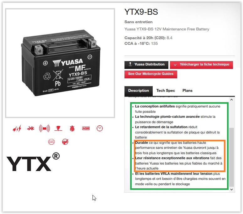 Reference batterie 12volt Screen38