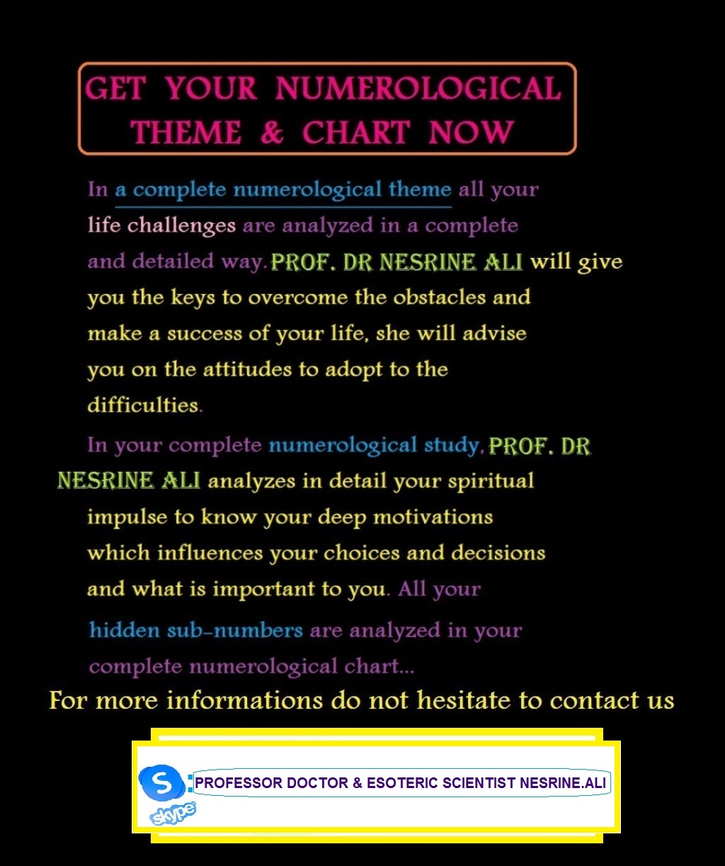  Get your Numerological theme & Chart  now  77871022