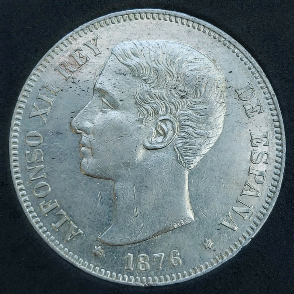 Alfonso XII: 5 Pesetas 1876 (18-76) 20201111