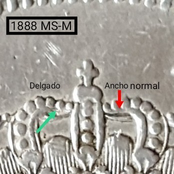 5 pesetas Alfonso XIII 1888 MS M Imarku20