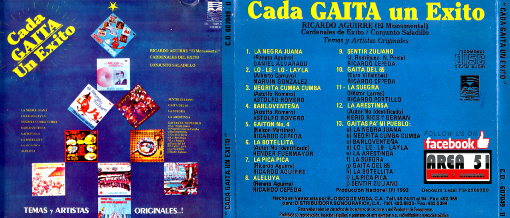 RICARDO AGUIRRE EL MONUMENTAL Y CARDENALES DEL EXITO - CADA GAITA UN EXITO (1993) Ricard41
