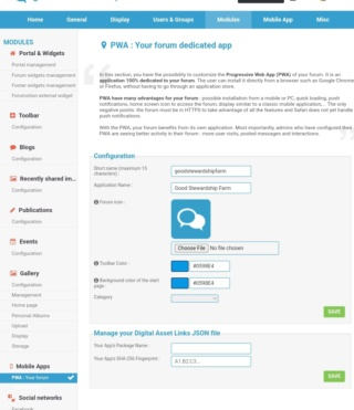 phpBB3 - PWA App setup information  Scree178