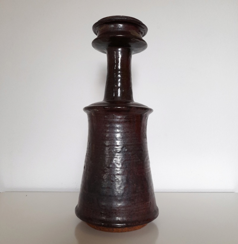 Stoneware Brutalist style vase RWB mark CP York  20210416