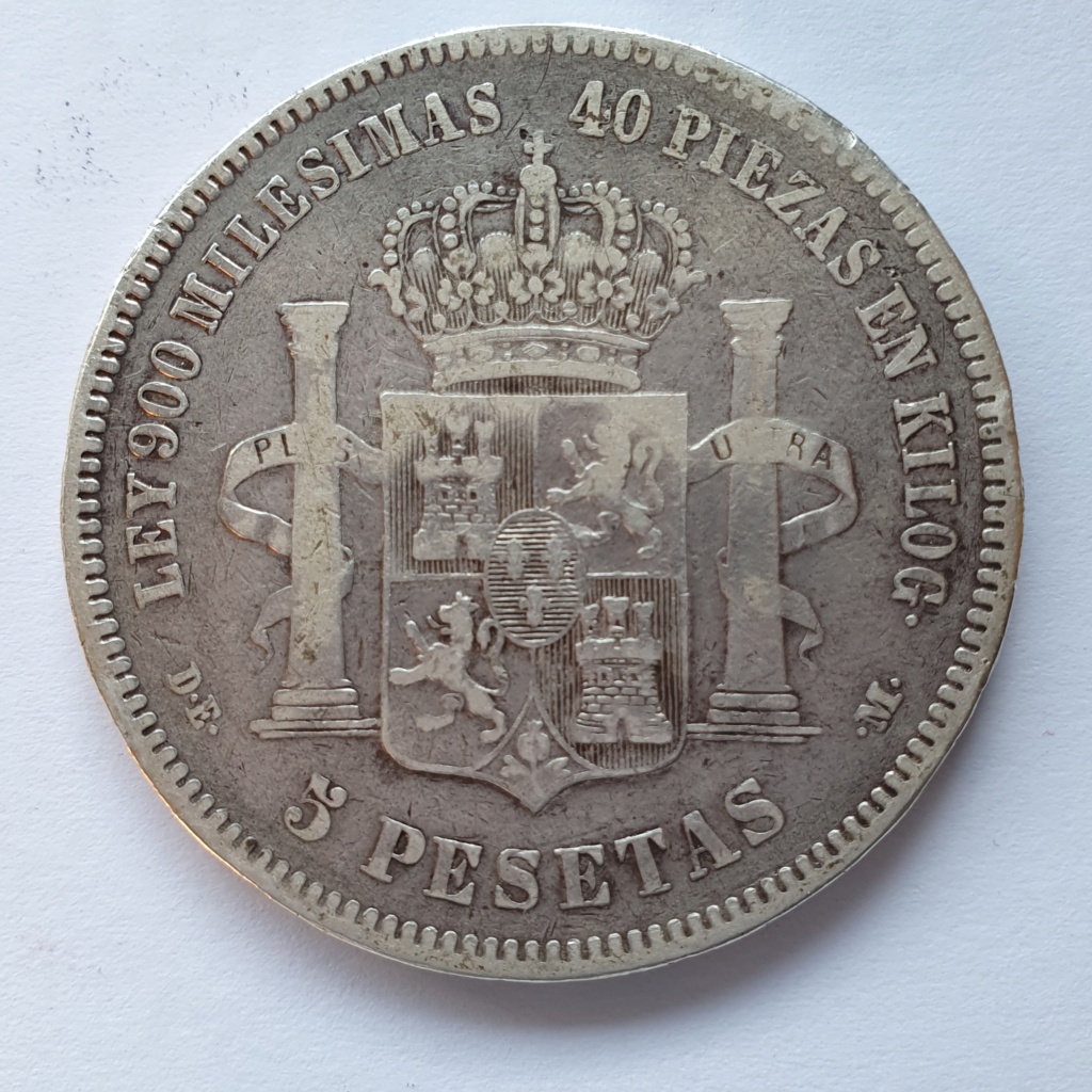 5 pesetas de plata 1876 Alfonso XII 20210922