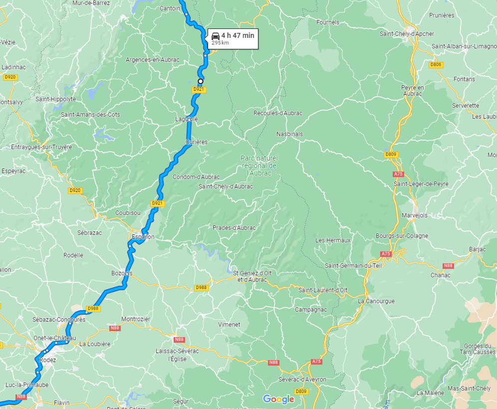 Départ des Pyrénées Maps_210