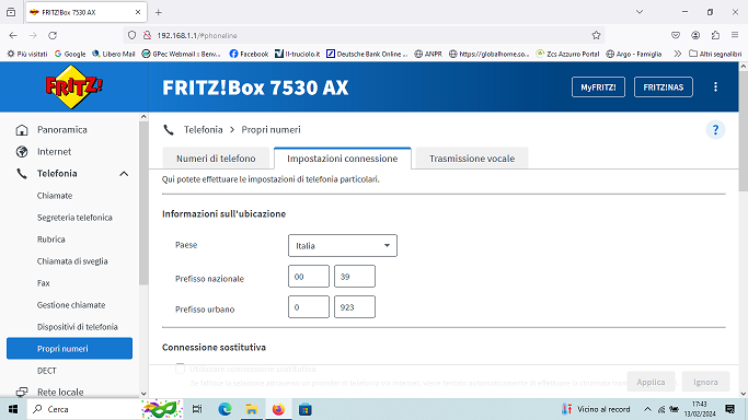 Sostituzione Fastgate con Fritz 7530AX Screen14