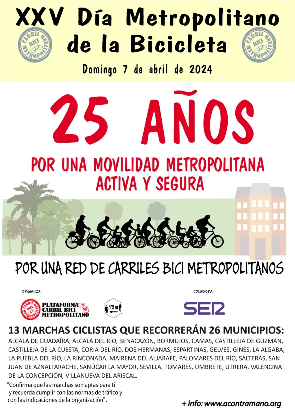 Domingo, 7/4/2024, XXV Día Metropolitano de la Bicicleta Genera10