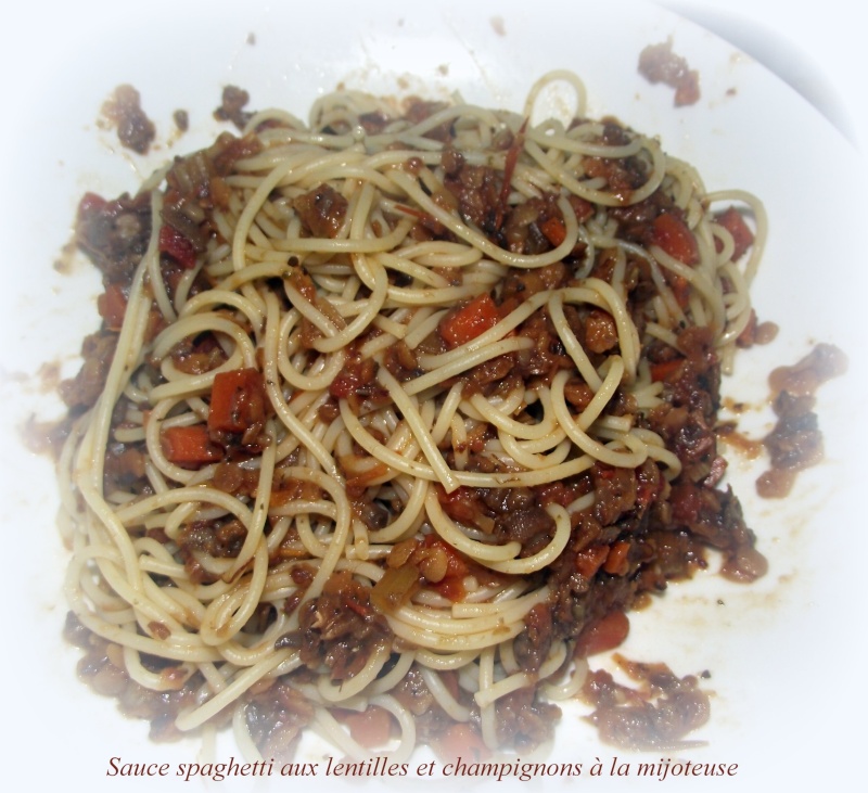 Sauce spaghetti aux lentilles et champignons à la mijoteuse  Dscf9411