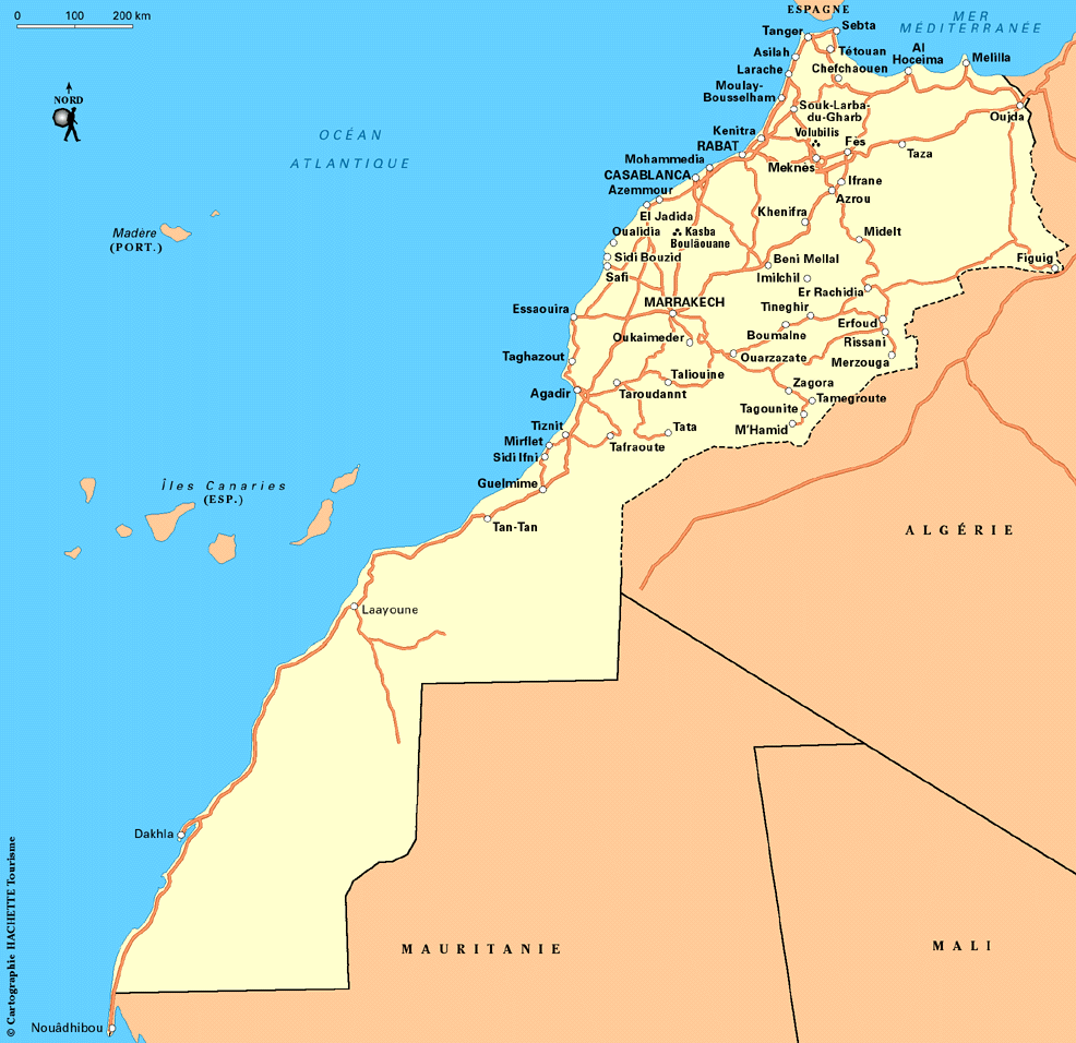 La carte géographique du Maroc Marocp10