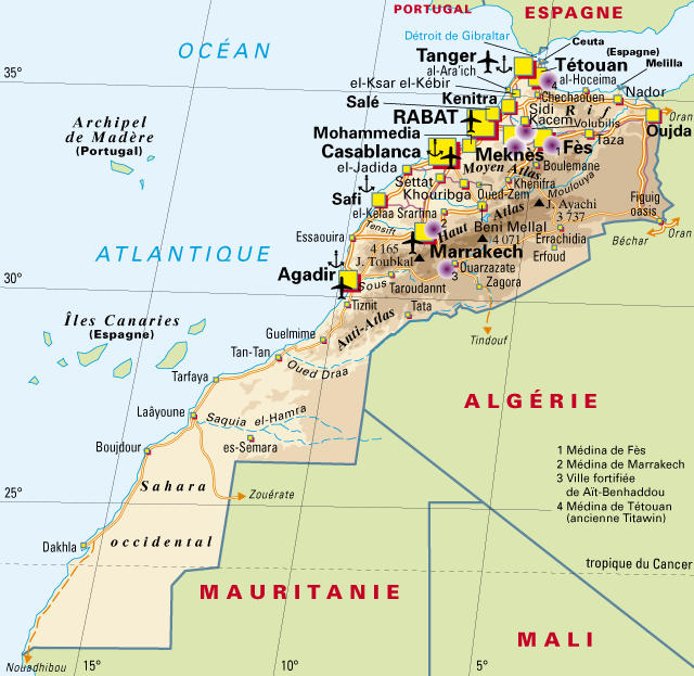 La carte géographique du Maroc Mc072f11